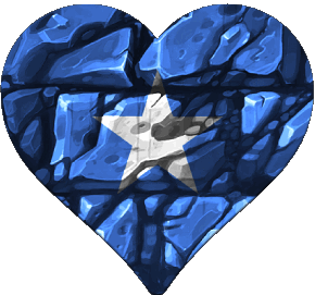 Corazón Somalia África Banderas 