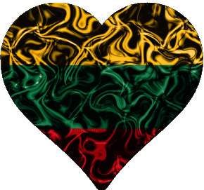 Coeur Lituanie Europe Drapeaux 