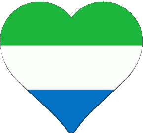 Corazón Sierra Leone África Banderas 