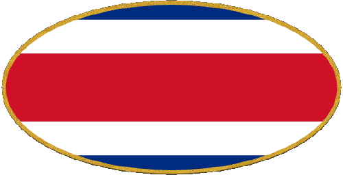 Oval 01 Costa Rica America Flags 