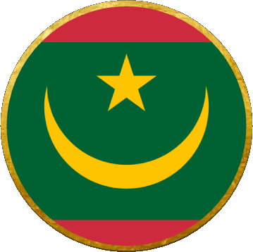 Round Mauritania Africa Flags 