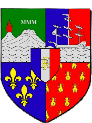 Blason-Blason La Reunion 974 Départements - Villes France Drapeaux 