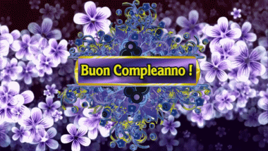 002 Fondo animado Floreale Buon Compleanno Italiano Mensajes 