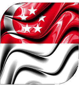 Carré Singapour Asie Drapeaux 