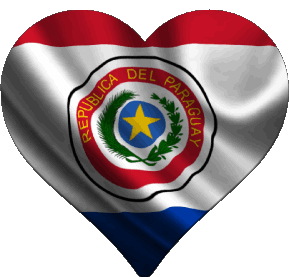 Coeur Paraguay Amériques Drapeaux 