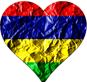 Corazón Isla mauricio África Banderas 