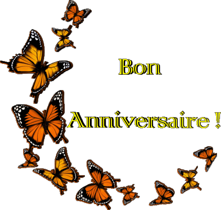 009 Transparent Background Papillons Bon Anniversaire French Messages 