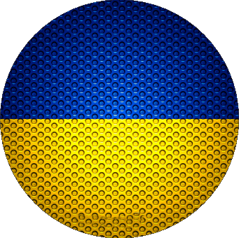 Runde Ukraine Europa Fahnen 