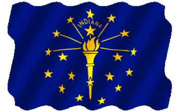 Waving Indiana U.S.A - States America Flags 