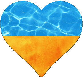 Coeur Ukraine Europe Drapeaux 