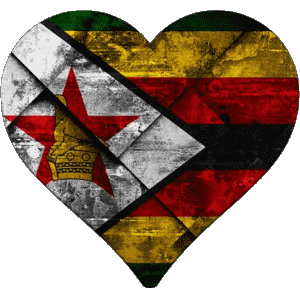 Cuore Zimbabwe Africa Bandiere 