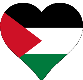Heart Palestine Asia Flags 
