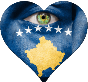 Coeur Kosovo Europe Drapeaux 