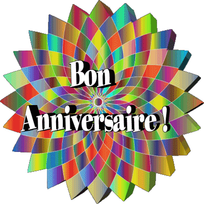 022 Fondo transparente Abstrait - Géométrique Bon Anniversaire Francés Mensajes 