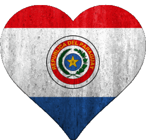 Heart Paraguay America Flags 