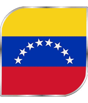 Square Venezuela America Flags 
