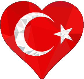 Heart Turkey Asia Flags 