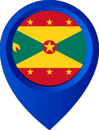 Location Pin Grenada islands America Flags 