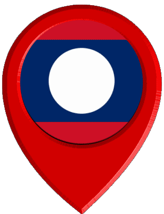 Standort-Pin Laos Asien Fahnen 