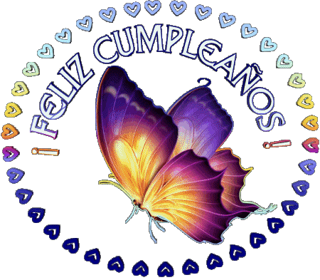 001 Transparenter Hintergrund Mariposas Feliz Cumpleaños Spanisch Nachrichten 