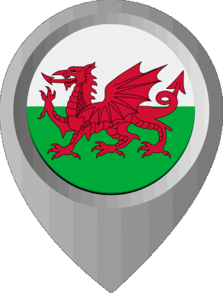 Location Pin Wales Europe Flags 