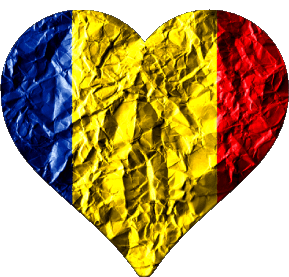 Corazón Chad África Banderas 