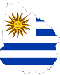 Carte Uruguay Amériques Drapeaux 