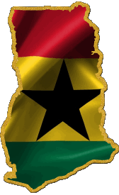 Carte Ghana Afrique Drapeaux 