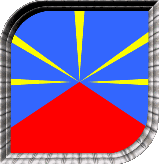 Carré La Réunion D.O.M - T.O.M France Drapeaux 