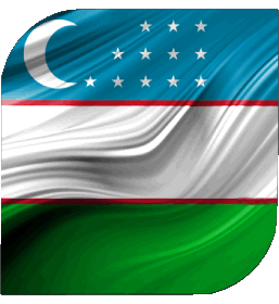 Carré Ouzbékistan Asie Drapeaux 