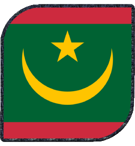 Square Mauritania Africa Flags 