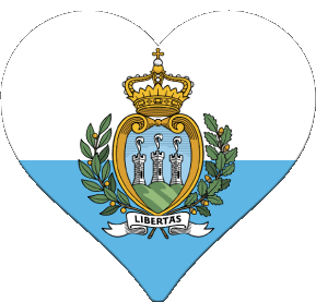 Coeur Saint Marin Europe Drapeaux 