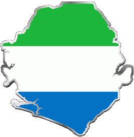 Carta Geografica Sierra Leone Africa Bandiere 