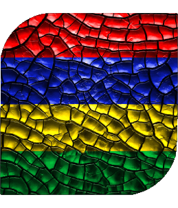 Quadrato Mauritius Africa Bandiere 