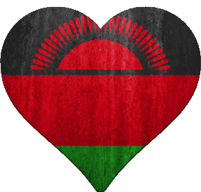 Corazón Malawi África Banderas 