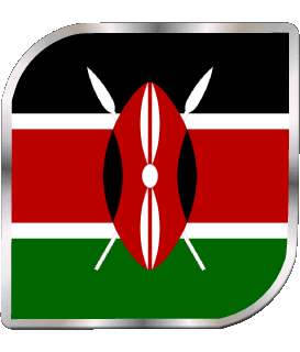Quadrato Kenia Africa Bandiere 