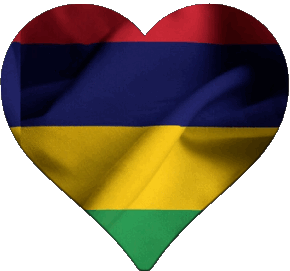 Coeur Maurice Afrique Drapeaux 
