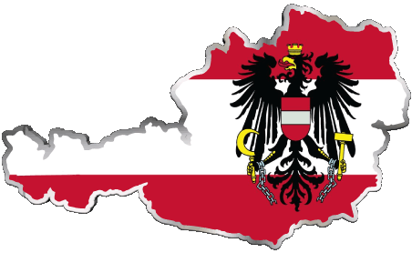 Karte Österreich Europa Fahnen 