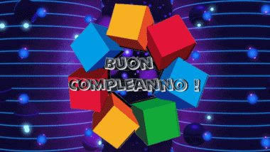 003 Fondo animado Astratto - Geometrico Buon Compleanno Italiano Mensajes 
