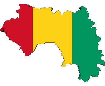 Map Guinea Africa Flags 