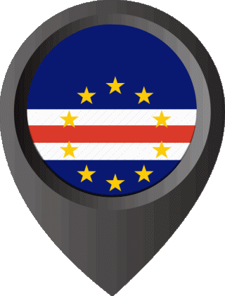 Standort-Pin Kap Verde Afrika Fahnen 