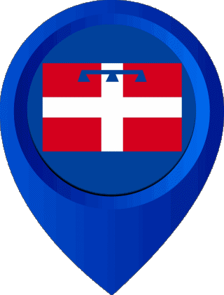 Standort-Pin Piemonte Italien Europa Fahnen 