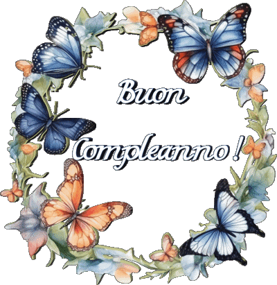 007 Transparenter Hintergrund Farfalle Buon Compleanno Italienisch Nachrichten 