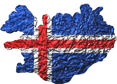 Carta Geografica Islanda Europa Bandiere 