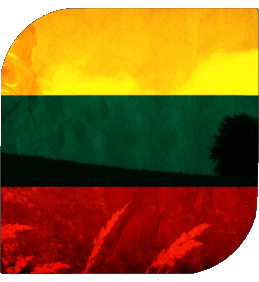 Quadrato Lituania Europa Bandiere 