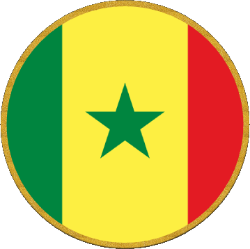 Round Senegal Africa Flags 