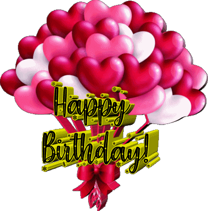 009 Balloons - Confetti Happy Birthday Inglese Messagi 