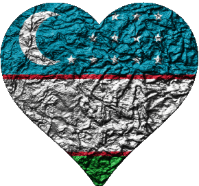 Corazón Uzbekistán Asia Banderas 