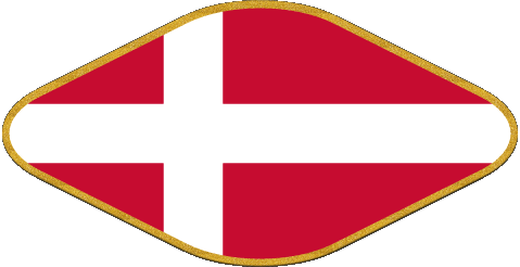 Ovale Danemark Europe Drapeaux 