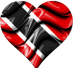 Herz Trinité et Tobago Amerika Fahnen 